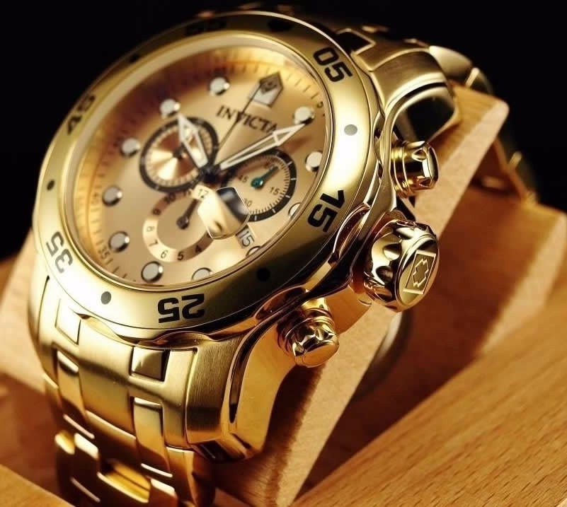 enfermo tarjeta Perjudicial Reloj original INVICTA Pro Diver dorado chapado en oro de 18 K metalico  para hombres – Amadys Accesorios
